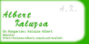 albert kaluzsa business card